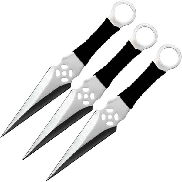Aeroblades 3 Piece Silver Kunai Throwing Knife Set 9″