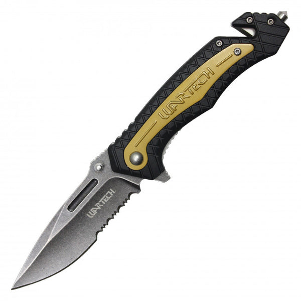 Wartech Black/Gold Folding Knife 8″