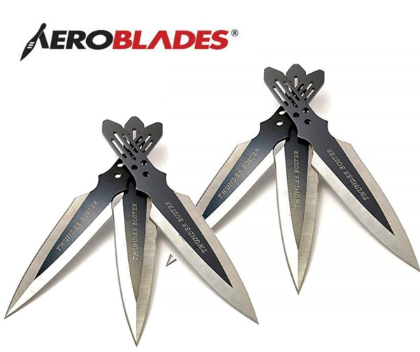Aeroblades 6 Piece Thunder Buster Throwing Knives 9"