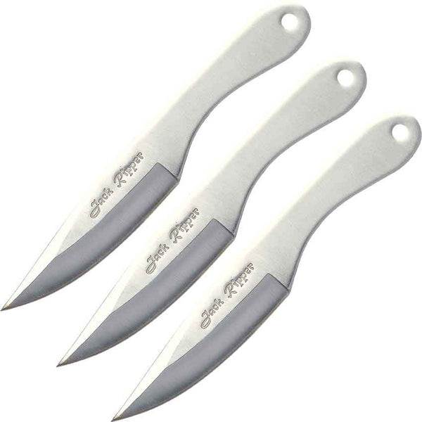Aeroblades 3 Piece Chrome Jack Ripper Throwing Knife Set 6.5"