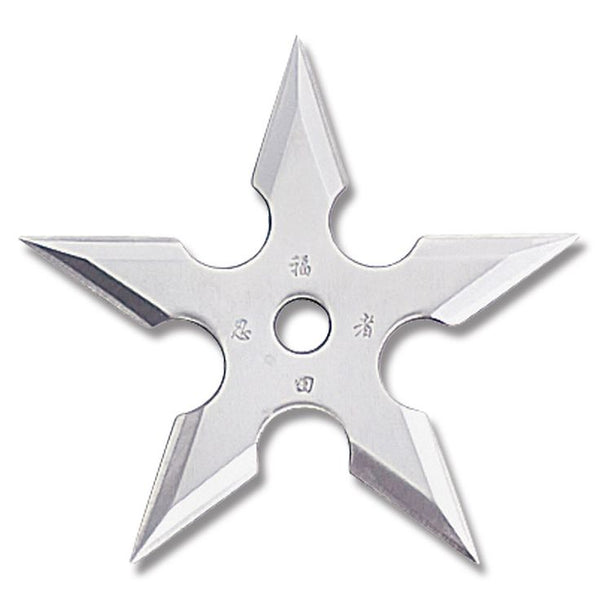 5 Point Chrome Throwing Star 4″