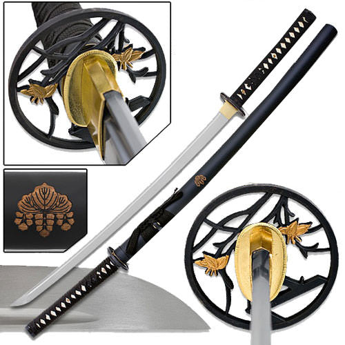 41″ Musha Hand Forged Toyotomi Hideyoshi Golden Leaf Samurai Sword