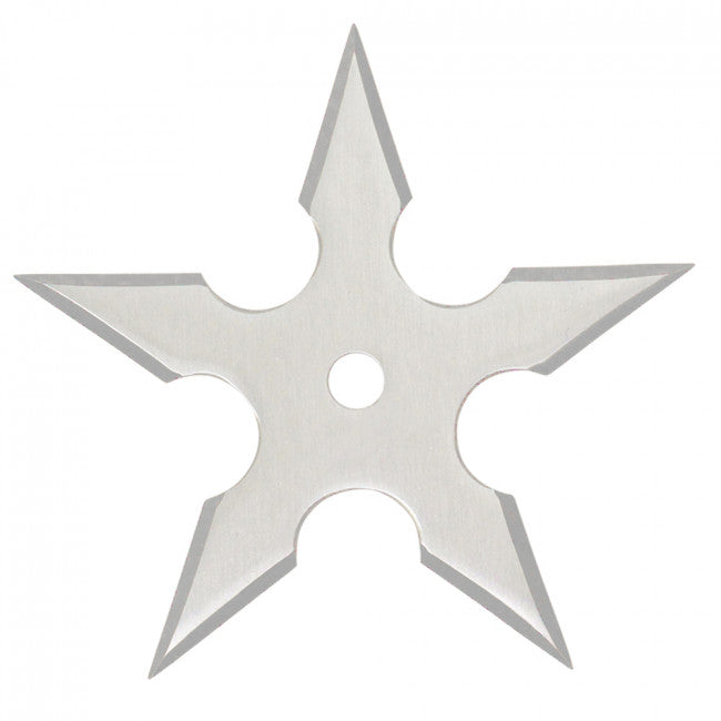 5 Point Chrome Throwing Star 4″