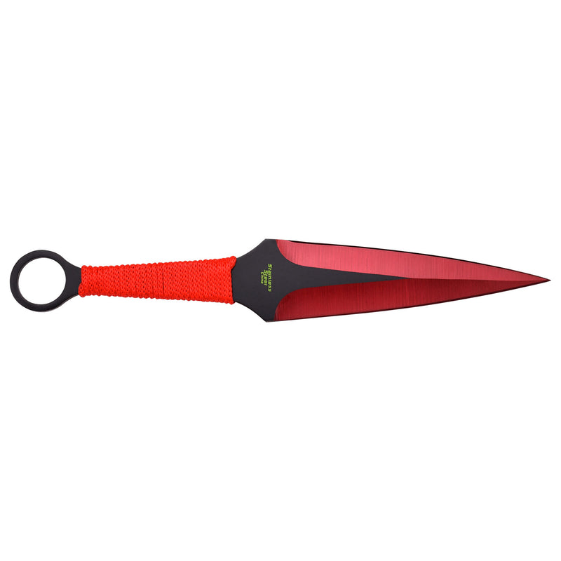 Perfect Point Red Kunai Throwing Knife Set 9"