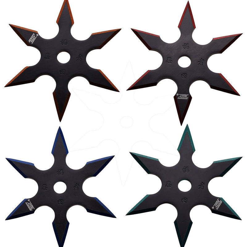 Backorder - Perfect Point 4 Set Black Colour Edged Ninja Throwing Star 4"