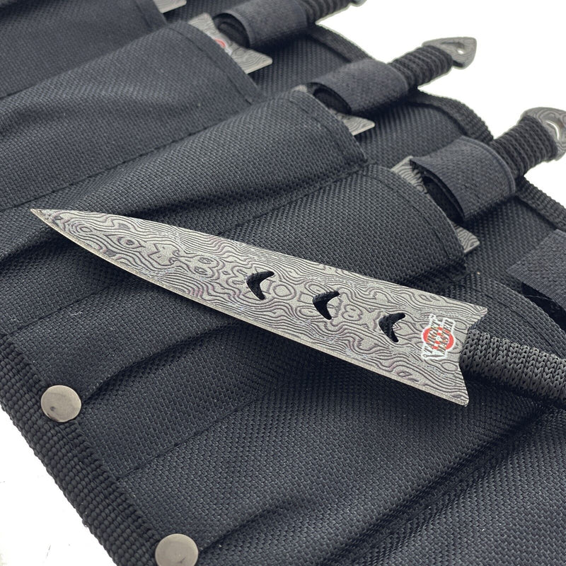 Target Master 6 Set Falcon Damascus Print Arrow Head Throwing Knife Set 6"