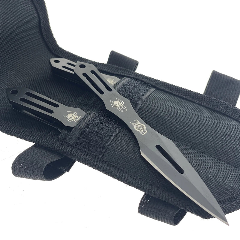 Target Master 6 Set Spider Skull Throwing Knife Set 5 1/2"