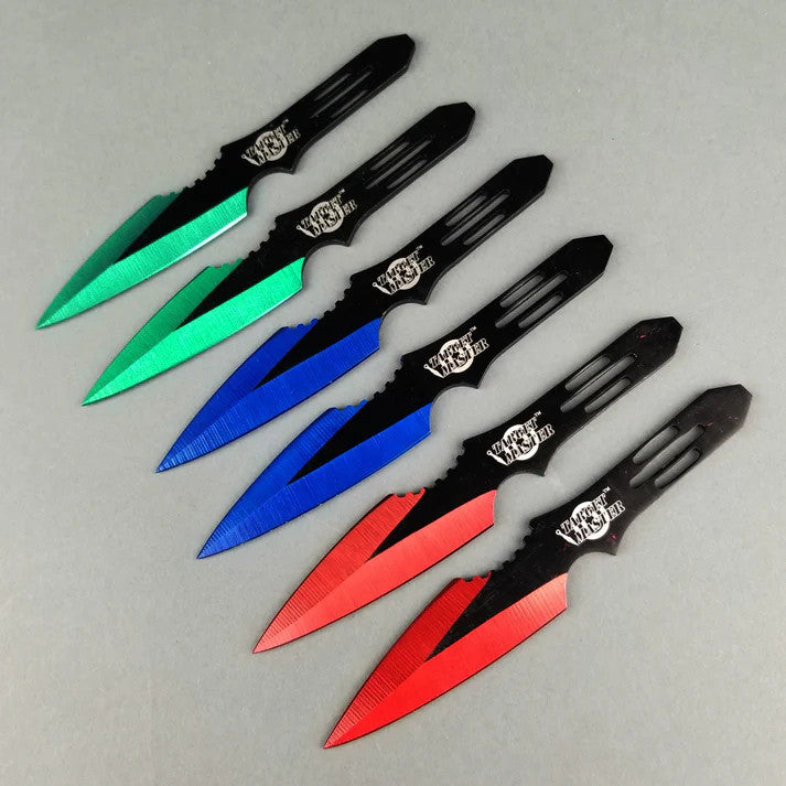 Target Master 6 Set Multi-Coloured Thunderbolt Throwing Knife Set 5 1/2"