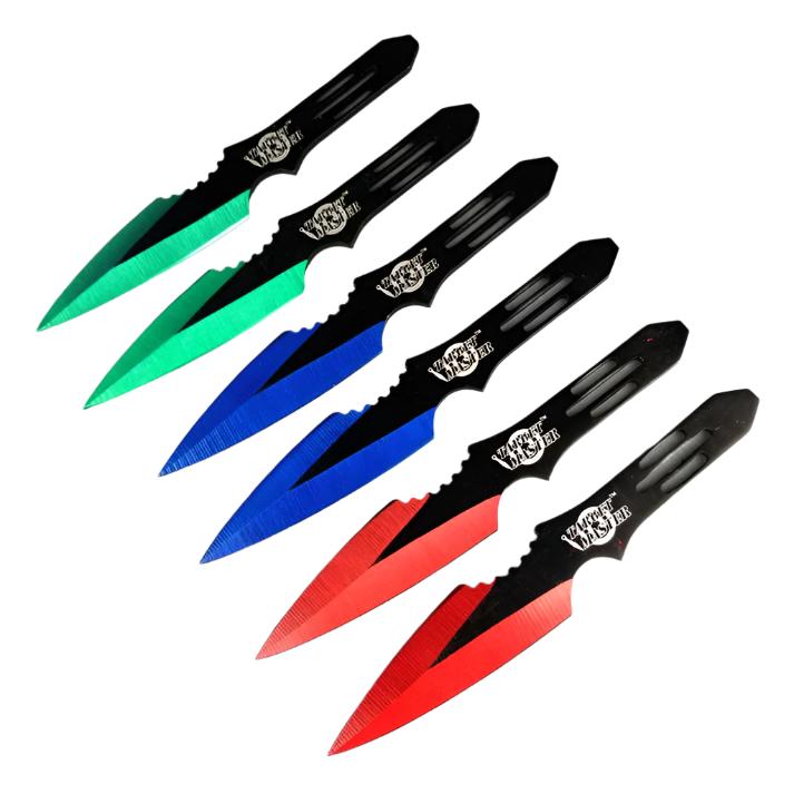 Target Master 6 Set Multi-Coloured Thunderbolt Throwing Knife Set 5 1/2"