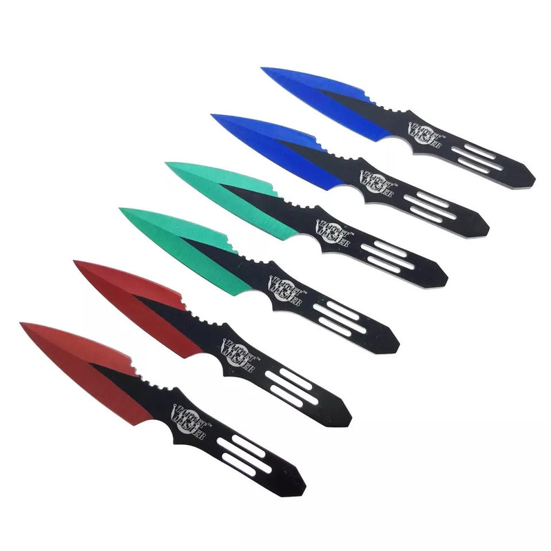 Target Master 6 Set Multi-Coloured Thunderbolt Throwing Knife Set 5 1/2"