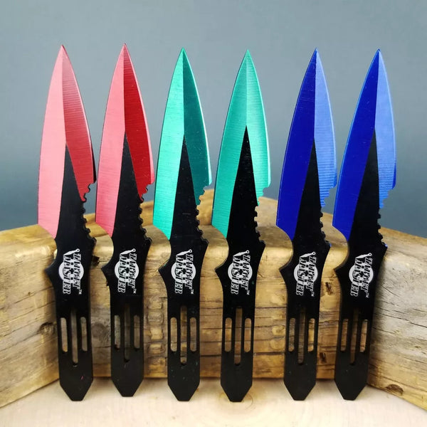 Target Master 6 Set Multi-Coloured Thunderbolt Throwing Knife Set 5 1/2"