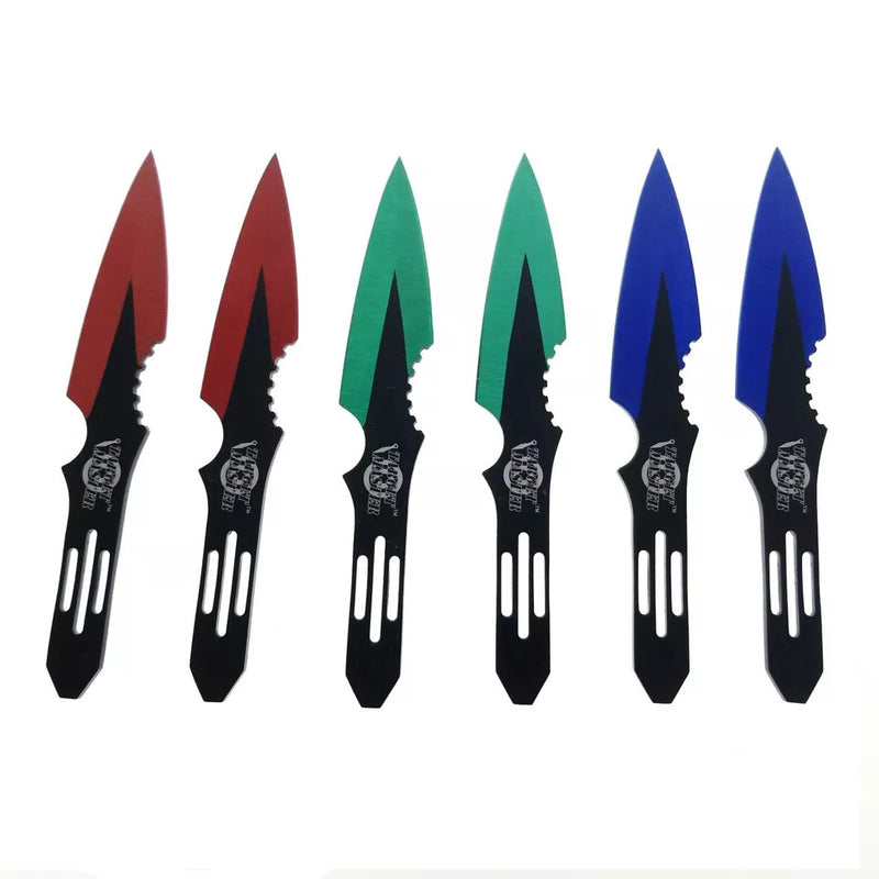 Target Master 6 Set Multi-Coloured Thunderbolt Throwing Knife Set 5 1/2"
