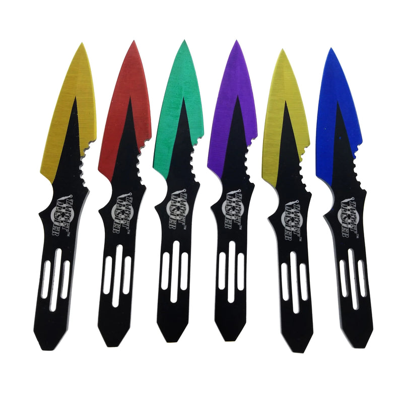 Target Master 6 Set Multi-Coloured Thunderbolt Throwing Knife Set 5 1/2"
