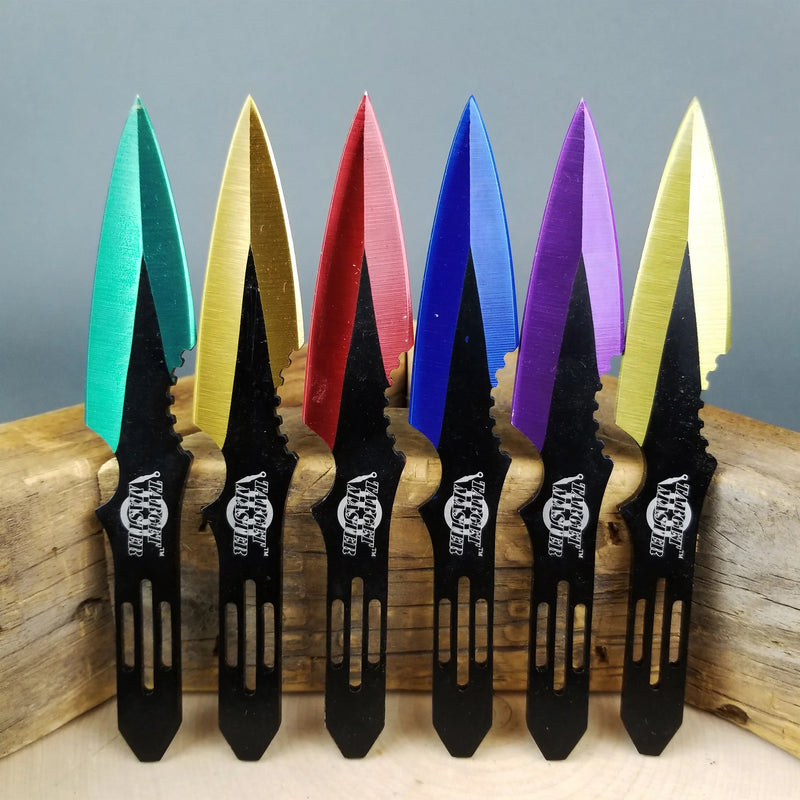 Target Master 6 Set Multi-Coloured Thunderbolt Throwing Knife Set 5 1/2"