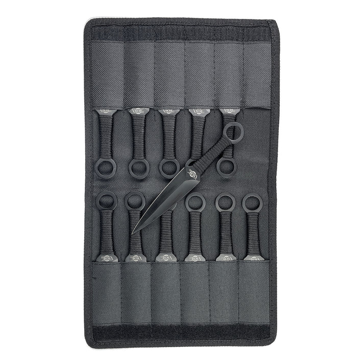 Target Master 12 Set Kunai Black Throwing Knife Set 8.5"