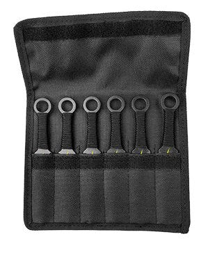 Target Master 6 Set Black Lightning Kunai Throwing Knife Set 6.5"