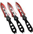 Target Master 3 Set Red Vented Dual Edge Arrow Point Throwing Knife Set 6"
