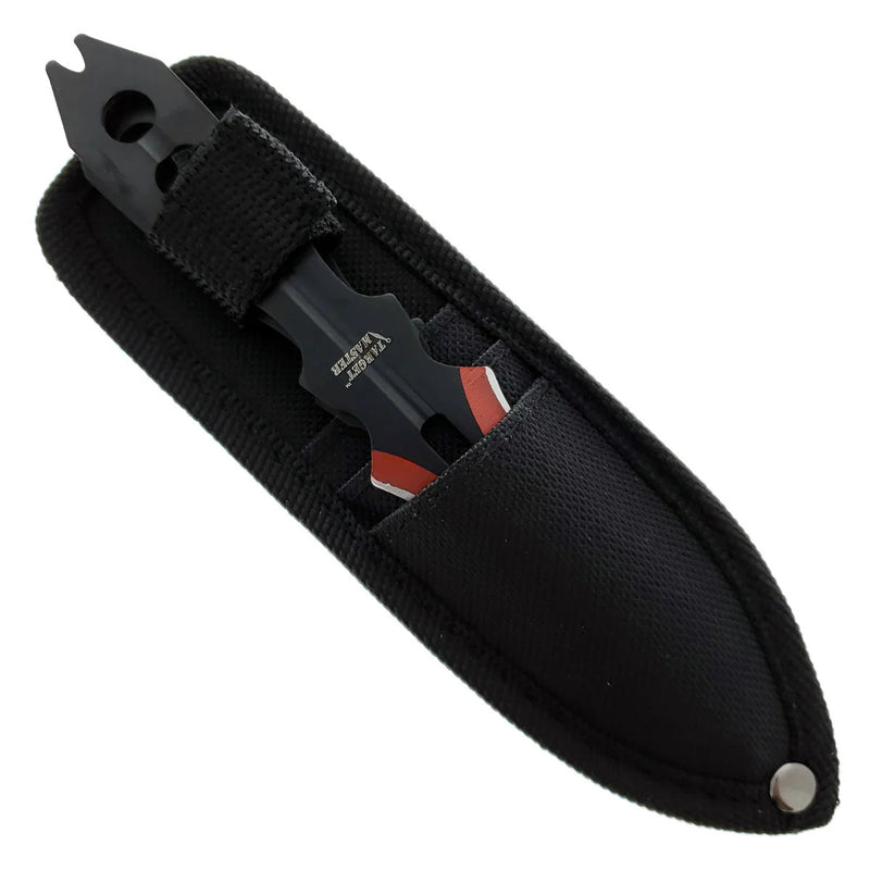 Target Master 3 Set Red Vented Dual Edge Arrow Point Throwing Knife Set 6"