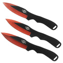 Target Master 3 Set Red Jack Ripper Style Throwing Knife Set 8"