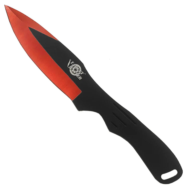 Target Master 3 Set Red Jack Ripper Style Throwing Knife Set 8"