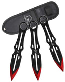 Falcon 3 Set Venom Red Tipped Throwing Knife Set 6"