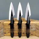 Target Master 3 Set Black/Silver Thunderbolt Throwing Knife Set 5.5"