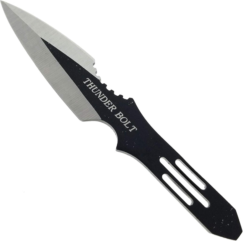 Target Master 3 Set Black/Silver Thunderbolt Throwing Knife Set 5.5"