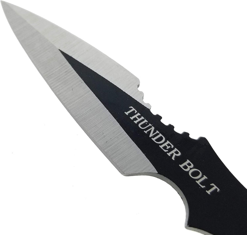 Target Master 3 Set Black/Silver Thunderbolt Throwing Knife Set 5.5"