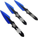 Target Master 3 Set Black/Blue Thunderbolt Throwing Knife Set 5.5"