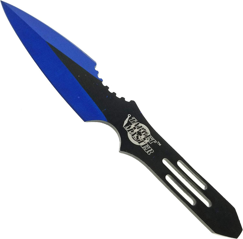 Target Master 3 Set Black/Blue Thunderbolt Throwing Knife Set 5.5"