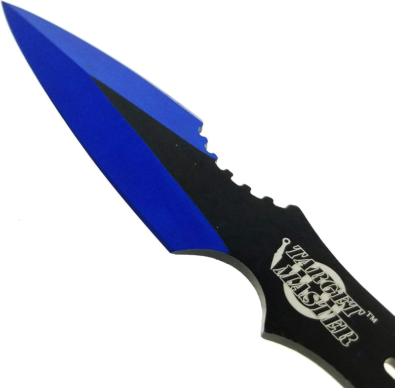 Target Master 3 Set Black/Blue Thunderbolt Throwing Knife Set 5.5"
