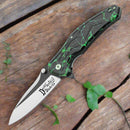 Dark Fantasy Blades 8.5" Black Green Lightning Folding Knife