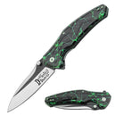 Dark Fantasy Blades 8.5" Black Green Lightning Folding Knife