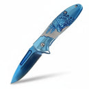 Dark Fantasy Blades 8.5" Blue Raging Bear Folding Knife