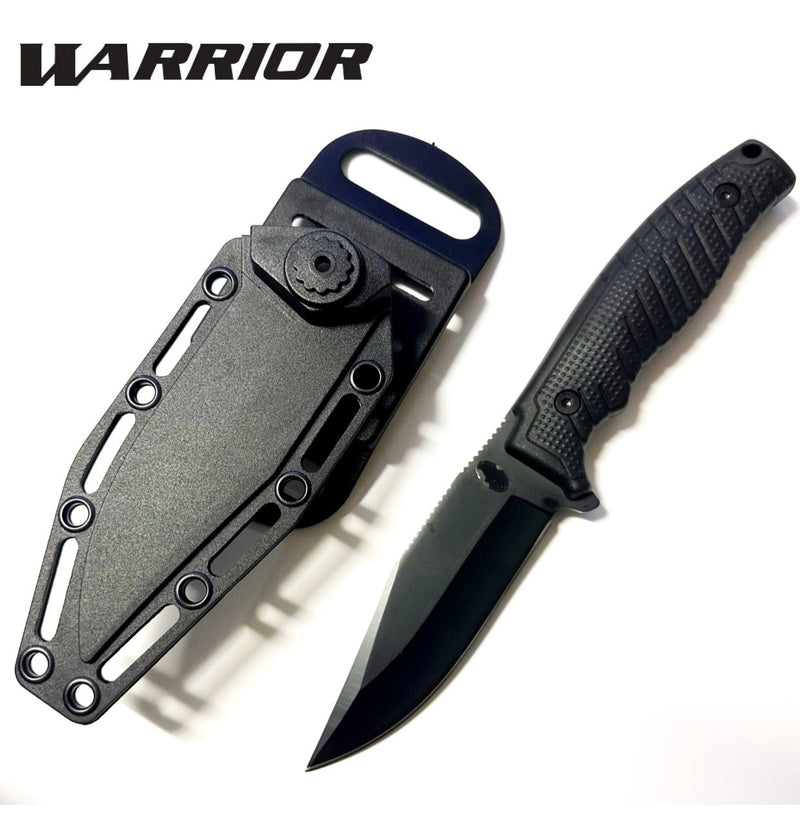 Warrior 9.5" Black Tactical Fixed Blade Knife