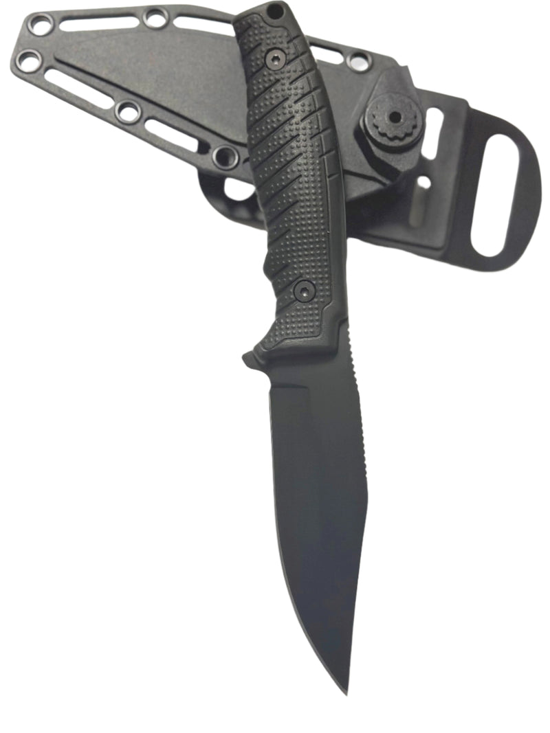 Warrior 9.5" Black Tactical Fixed Blade Knife