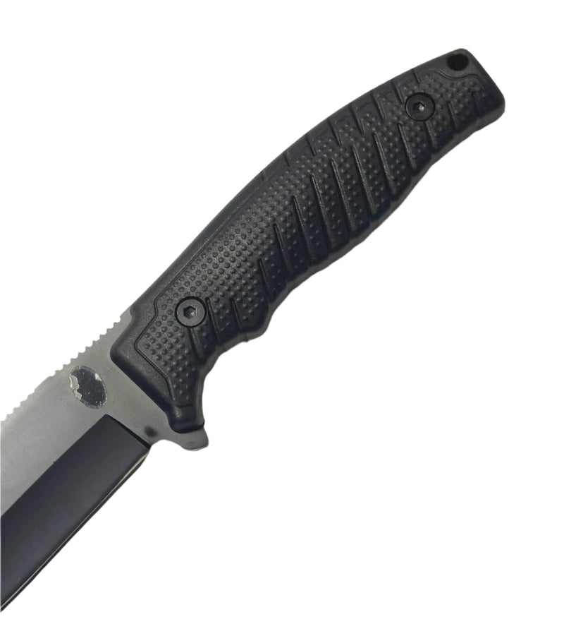 Warrior 9.5" Black Tactical Fixed Blade Knife