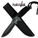 Survivor 9.25" Reverse Serrated Cord Wrap Handle Fixed Blade Knife