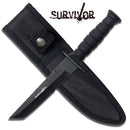 Survivor 7.5" Black Tanto Fixed Blade Knife