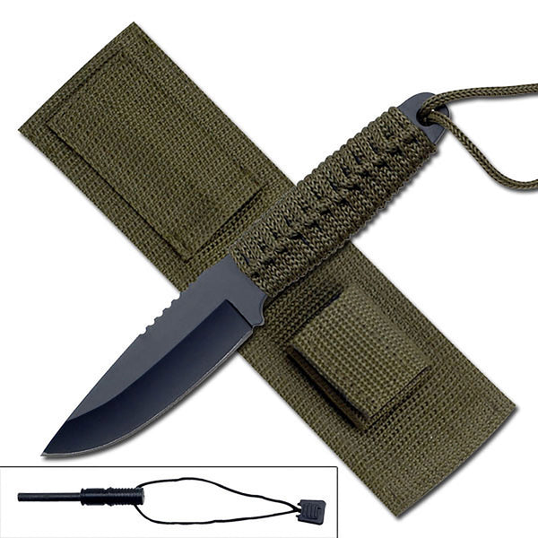 Blades USA 8" Survival Drop Point Fixed Blade Knife