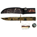 Survivor Survival Camo Rear Sawback Fixed Blade Knife 8.5″