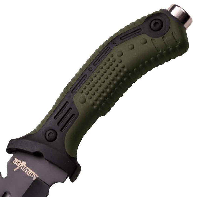 Survivor 12.75″ Fixed Green ABS Handle Blade Bowie Knife