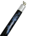 Nunchaku 12″ Black Round Wood with Blue Dragon