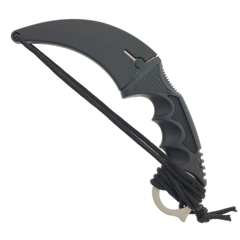 Falcon 7.5" Black/Silver Fixed Blade Karambit Knife