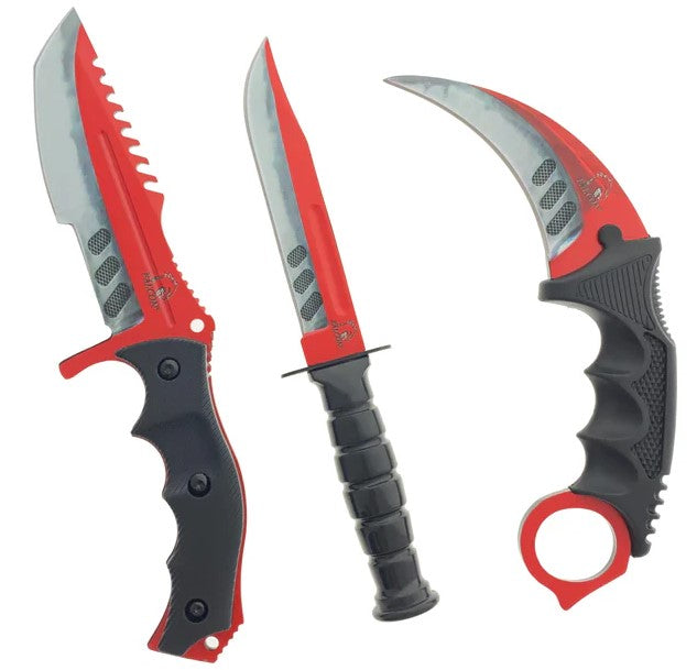 Falcon Tactical CS:GO Tactical Set: Huntsman Knife, Tactical Combat Knife, and Karambit Knife