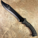 Falcon Black Knife Tactical Set: 15.5" Machete, 6.5" Throwing Knife Set, and Karambit Knife