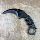 Falcon Black Knife Tactical Set: 15.5" Machete, 6.5" Throwing Knife Set, and Karambit Knife