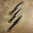 Falcon Black Knife Tactical Set: 15.5" Machete, 6.5" Throwing Knife Set, and Karambit Knife