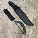 Falcon Black Knife Tactical Set: 15.5" Machete, 6.5" Throwing Knife Set, and Karambit Knife