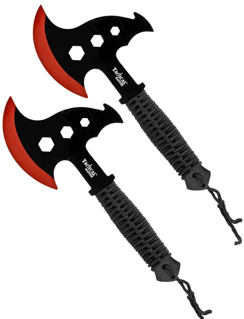 Tactical Master 10" Red Throwing Axe Set